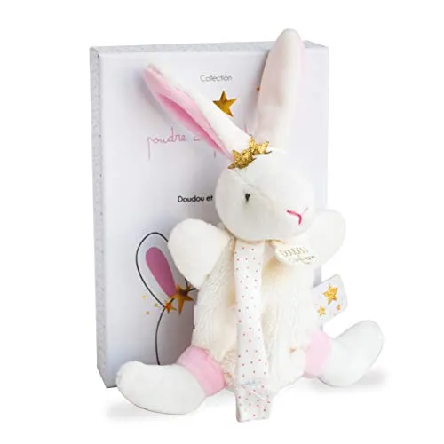 Doudou et Compagnie DC3510 KANINCHEN ETOILE - Kuscheltier mit Schnullerclip, rosa