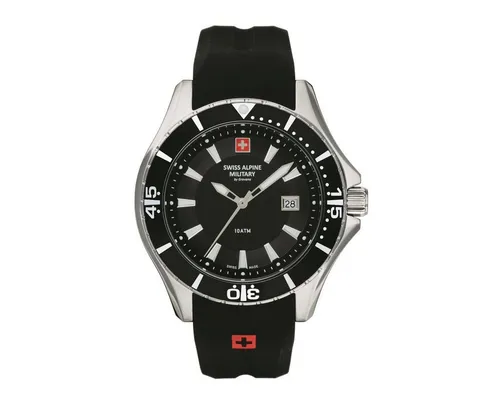 Swiss Alpine Military Armbanduhr 7040.1837 - Herrenuhr in Silber, Einheitsgröße, mit robustem Design und präzisem Quarzwerk – perfekt für den aktiven Mann.