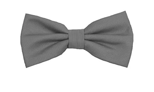 Fabio Farini - graue Herren Fliege vorgebunden & verstellbar, klassische Schleife in unifarben, Querbinder für feierliche Anlässe, Stahlgrau