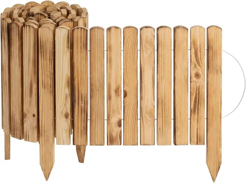 Creative Home Rasenkante Beeteinfassung Holz 200 x 20 cm – Robust und Flexibel - Hochwertige Beeteinfassung aus Kiefernholz, ideal für die Gestaltung von Gärten. Die einfache Montage und Anpassungsfähigkeit an verschiedene Formen machen sie zur perfekten Wahl für ein gepflegtes Gartenbild.
