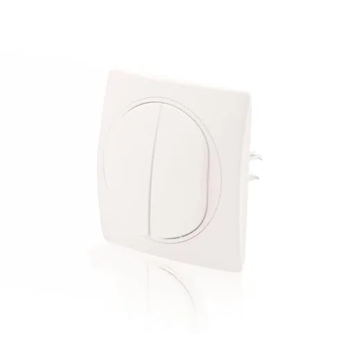 Intratec Nobilis Serienschalter & 1-fach Rahmen Set, 2 Wippen, ABS 10AX 250V~, Soft Weiß Ø 60 mm, 80x80 mm