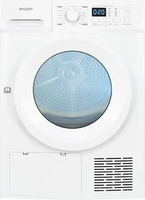 Exquisit TWP701-030E EEK:E 7kg Wärmepumpentrockner, 60 cm breit, LED Display, Restlaufanzeige, 16 Programme, weiß