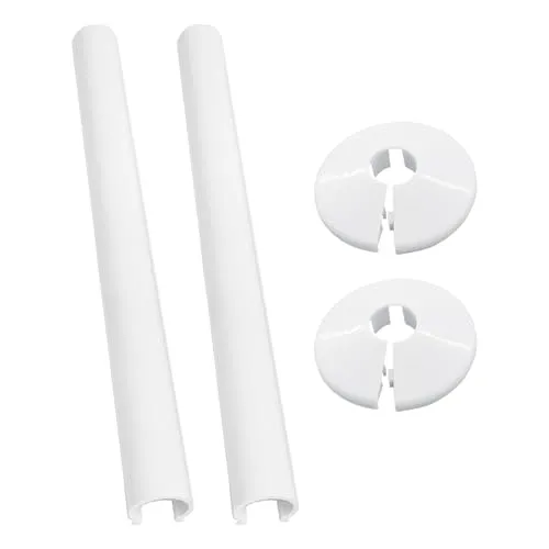 Stück 15 Mm Weiße Zierabdeckungen Und 2 Stück 15 * 200 Heizkörperrohre, Heizkörper-Bodenring, Weiße Heizkörperrohrabdeckung, Heizkörper-Bodenring Und Rohrhülse 2