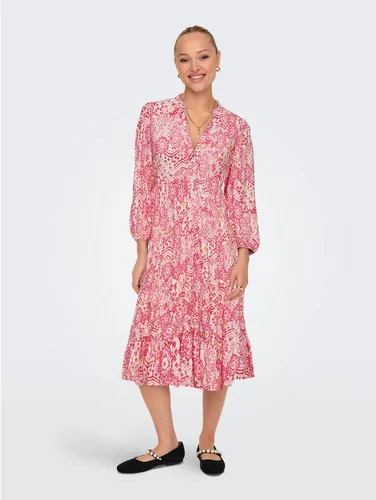 ONLY Female Kleid ONLMILANA - Stilvolles kurzes Kleid für jeden Anlass - Klassisches, locker geschnittenes Kleid mit 7/8-Ärmeln aus 100% Viskose für angenehmen Tragekomfort und vielseitige Kombinationsmöglichkeiten.