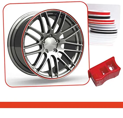 carstyling XXL Zierstreifen Wheel-Stripes für Autofelgen rot 5 mm ~~~~~ schneller Versand innerhalb 24 Stunden ~~~~~