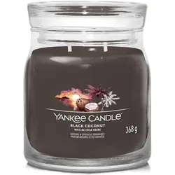Black Coconut Signature Medium Jar 368g 2-Docht Kerze - Verleihen Sie Ihrem Raum einen Hauch von Exotik mit dieser 2-Docht-Kerze, die die Düfte von Kokosnuss, Inselblumen und Zedernholz vereint – ideal für entspannende Abende.