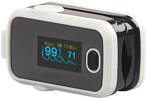 newgen medicals Oximeter: Medizinischer Finger-Pulsoximeter mit OLED-Display und USB-Anschluss (Sauerstoffmessgerät, Pulsoximeter mit Aufzeichnung, Blutdruckmessgerät)
