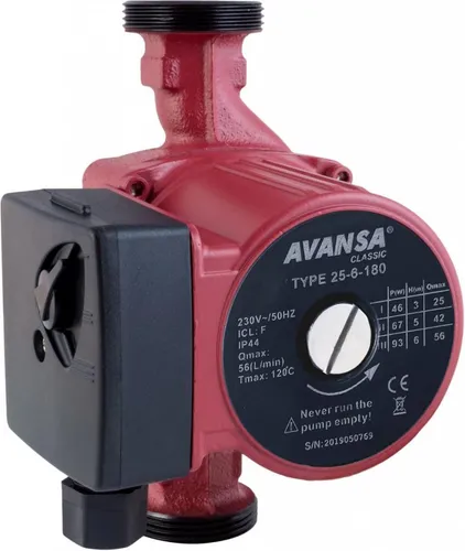 AVANSA 25-6/180 Umwälzpumpe Heizungspumpe 230 V – DN25 6/4