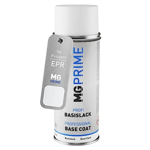 MG PRIME Autolack Spraydose für Peugeot EPR Blanc Icy/Eis-Weiss Basislack Sprühdose 400ml