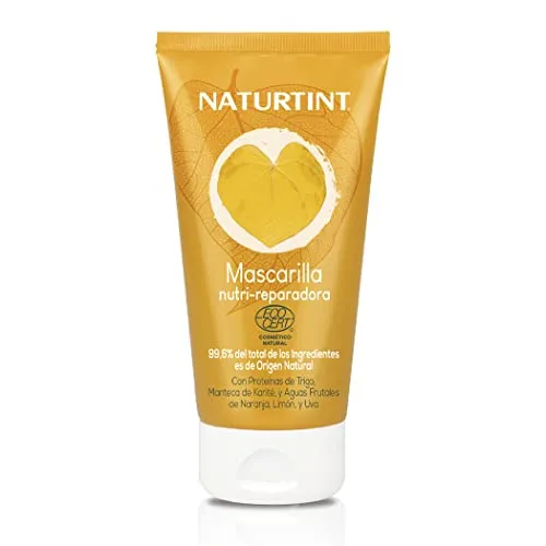 Naturtint Eco Maske. Nährend und Reparierend. Trockenes und Geschädigtes Haar. 99% Natürliche Inhaltsstoffe. Silikon und Parabenfrei. Shea Butter und fruchtiges Wasser - 150 ml