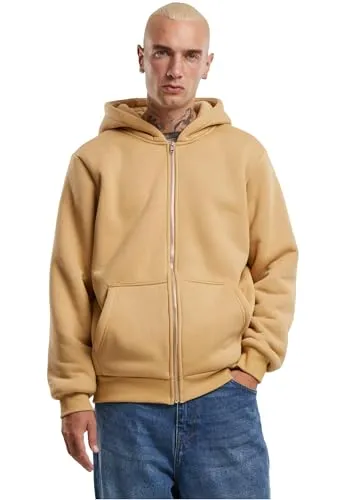 URBAN CLASSICS Bonded Sherpa Zip Hoody Beige XL - Herren-Sweatjacke aus 68% Baumwolle, ideal für gemütliche Tage. Der Sherpa-Futter sorgt für extra Wärme und Komfort.