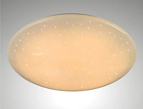 Trango 3180 Modern LED Deckenleuchte *ROSIE* Acryl Lampenschirm mit Kristalleffekt, Deckenlampe, Badlampe, Wandleuchte Sternenhimmel-Optik 12 Watt Modul 3000K warmweiß WC Lampe mit 290mm Durchmesser