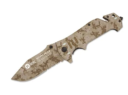 Rui 25 Siroco Folding Knife Tan - Hochwertiges Taschenmesser - Taschenmesser mit 9 cm Klingenlänge und robustem Aluminiumgriff, ideal für Outdoor-Abenteuer und den täglichen Gebrauch.