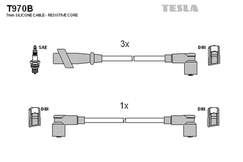 Tesla Zündleitungssatz T970B von Tesla