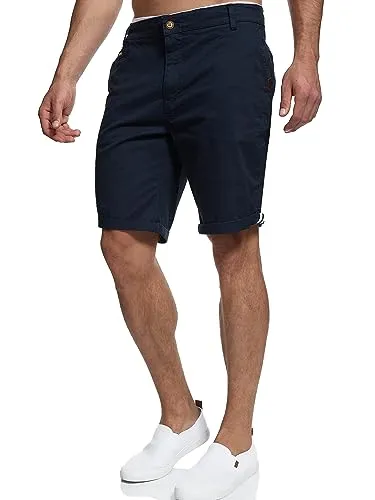 Indicode Herren Creel Chino Shorts mit 5 Taschen | Bermuda Herrenshorts Chinoshorts Freizeitshorts Männer Navy, XXL