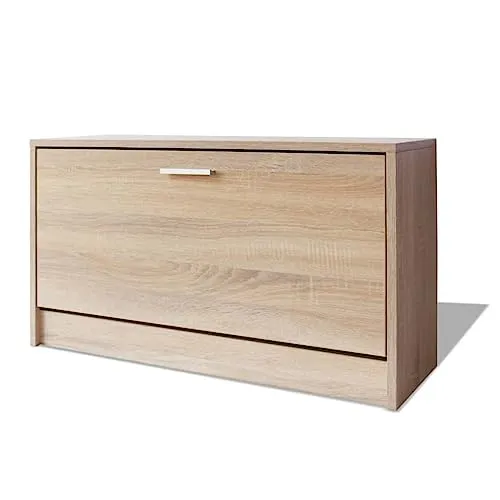 vidaXL Schuhbank Eiche 80x24x45 cm - Drohnen Zubehör, stilvolle Schuhbank aus Eiche für praktischen Stauraum und Ordnung im Eingangsbereich.