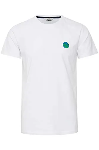 !Solid Thorge Herren T-Shirt Kurzarm Shirt mit Rundhalsausschnitt und Stickerei, Größe:XL, Farbe:White (110601)