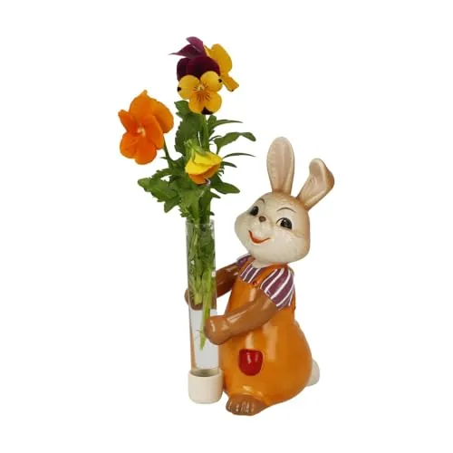 Goebel Hasenfigur Hase mit Vase Blütentraum - Ostern - Vase für kleine Blumen, meisterlich handgefertigt und ideal als Ostergeschenk, liebevoll verpackt.