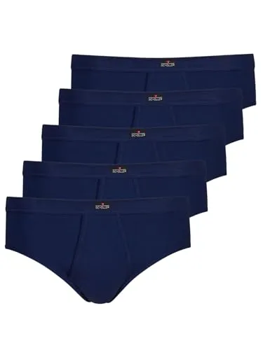 SCHÖLLER 5er Pack Herren Slip mit Eingriff Baumwolle 158-45-420 Gr. XL in Neptune Blue