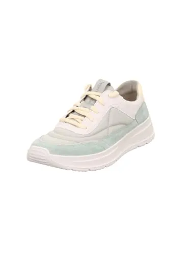 Legero Damen Sprinter Sneaker in Alga Grün, 37 EU - Damen-Sneaker mit stylishen Velours- und Textil-Kombination, atmungsaktivem Bambusfutter und herausnehmbarer Einlegesohle für optimalen Komfort.