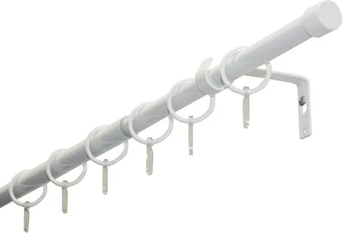 GARDINIA Gardinenstange Set Metall, Ø 19 mm, 1-läufig, ausziehbar, verschraubt, Aluminium, 1-Lauf