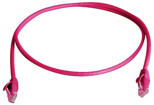 Telegärtner 100008319 RJ45 Netzwerkkabel, Patchkabel CAT 6 2.0m Rot Flammwidrig, mit Knickschutztülle 1St.