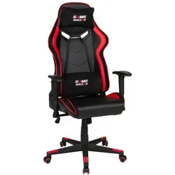 Duo Collection Bürostuhl GAME-ROCKER - Gaming-Zubehör mit Kunstlederbezug in Schwarz und Rot, verstellbare Armlehnen und eine Belastbarkeit von bis zu 110 kg für höchsten Komfort beim Spielen.
