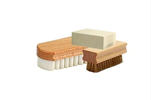 Tadabo Rauleder-Pflegeset 3 Teilig | Wildleder Rauleder Velourleder Pflege | Wildlederbürsten |Bürstenset Reinigung | Schuhputzset| Made in Germany