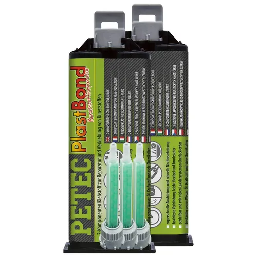 PETEC 98350 PLASTBOND Klebstoff 2-Komponenten Kleber für Kunststoff - Hochleistungs-Kleber für Kunststoff, 100 ml, ideal für starke und dauerhafte Verbindungen.