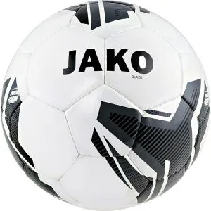 Jako Lightball Glaze - Weiß/Schwarz, 290g - Freizeitball für Fußball, handgenäht mit 32-Panel-Konstruktion für perfekte Symmetrie und weicher Butylblase für minimalen Luftverlust.