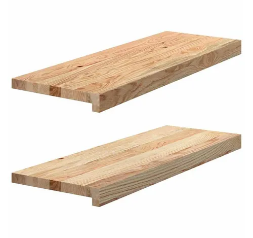 vidaXL Treppenstufen 2 Stk. Unbehandelt aus Eiche - Trittstufen aus massivem Eichenholz, langlebig und vielseitig einsetzbar als Treppenstufe oder Fensterbank, verleiht deinem Zuhause einen natürlichen Charme.