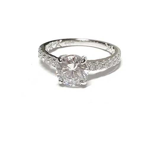 Edelschmiede925 Silberring edler Verlobungsring in 925 Silber rhod mit Zirkonia #56