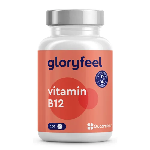 Vitamin B12 500µg - Beide Bioaktiv-Formen + Depotform + Folsäure - 200 Tabletten