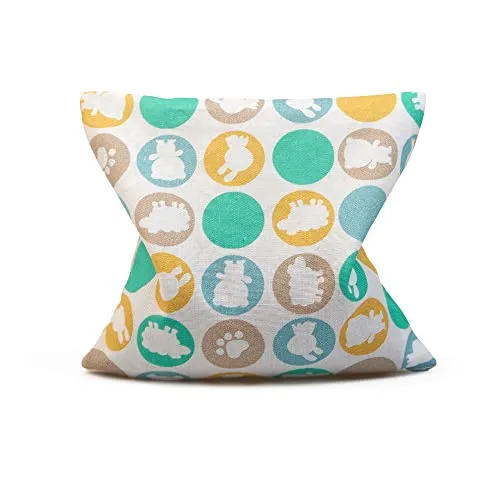 GRÜNSPECHT Bio-Traubenkern-Kissen 12x12cm, Wärmekissen für Babys & Kleinkinder, bei Blähungen & Bauchschmerzen, Tierprint, GOTS (675-V1)