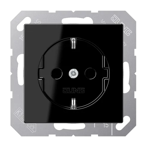 Jung A1520KISW Schutzkontakt-Steckdose, 16 A 250 V ~, SAFETY+, Duroplast, Serie A, schwarz