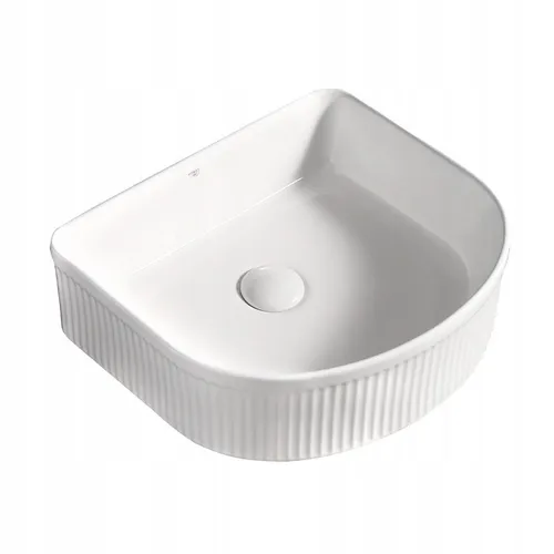 Keramik Waschbecken Aufsatzwaschbecken Gerilltes Weißer Glanz 39 x 39 cm