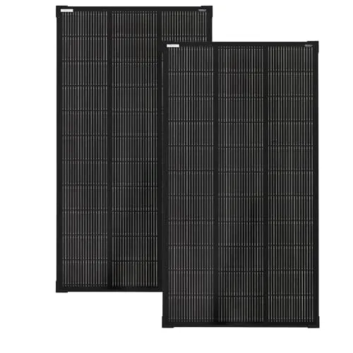 SOLARTRONICS mono schwarz Solarmodul 2 x 120W 18V – Ideal für Wohnmobil, Boot, Camping, Garten & Off-Grid Systeme - 1070 x 580 x 35