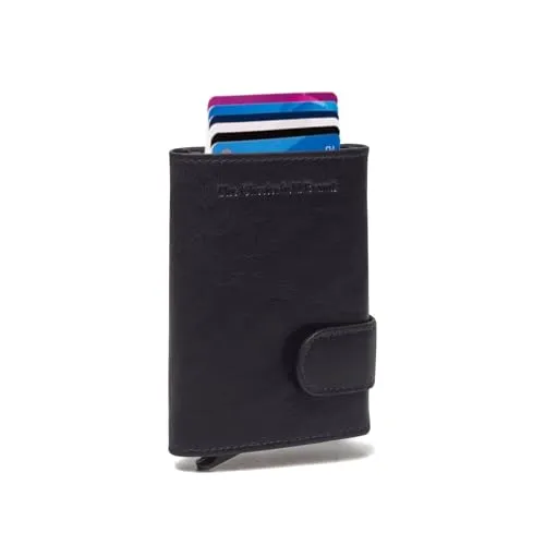 The Chesterfield Brand Mannheim Kreditkartenetui 6cc RFID navy - Hochwertige Kreditkartenhülle für Herren, mit RFID-Schutz und praktischem Kartenschieber für einfachen Zugriff auf bis zu 6 Karten. Kompakt und stilvoll in navy.