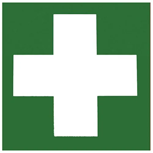 Metafranc Hinweisschild Symbol: Verbandskasten - 150 x 150 mm, nachleuchtend / Beschilderung / Verbandskasten / Erste-Hilfe-Kennzeichnung / Sicherheitsmarkierung / Gewerbekennzeichnung / 503850