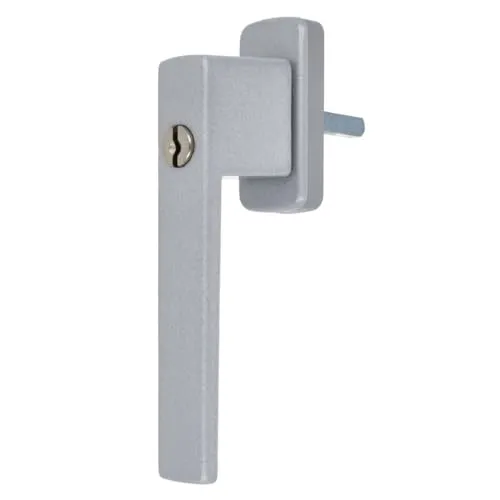 Aluminium Fenstergriff Quadrat abschließbar, Farbe:Silber, Stiftlänge:30mm