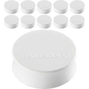 magnetoplan Ergo-Magnet 10er-Pack - starke Haftkraft für Whiteboards, ergonomisches Design und 11 Farben verfügbar