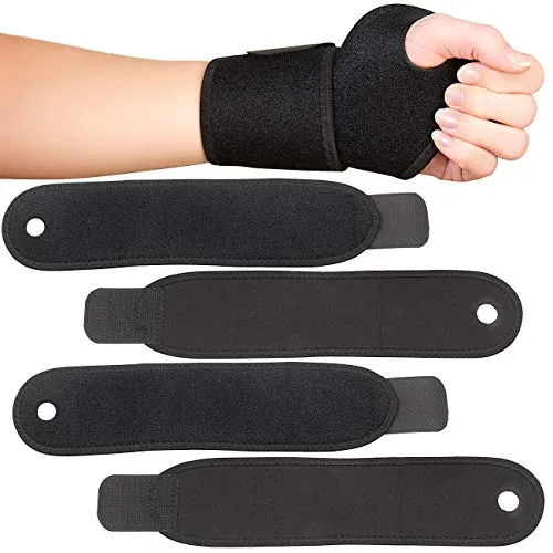 PEARL sports Handgelenkbandage: 4er-Set Handgelenk-Bandagen für Kraftsport, aus Neopren, Universalgr. (Fitnessbandage, Handgelenk-Stützbandagen)