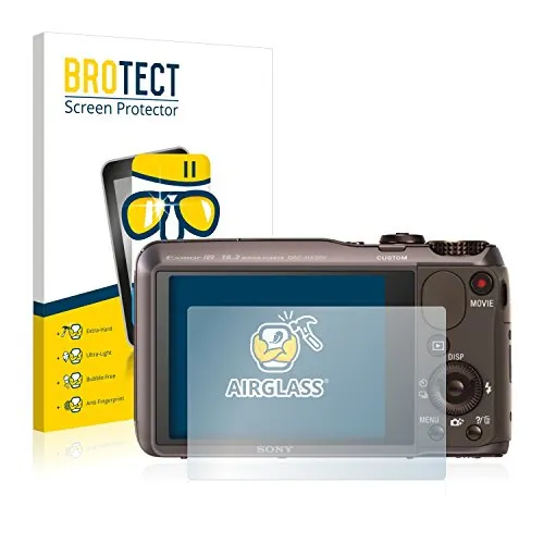 BROTECT Schutzglas für Sony Cyber-Shot DSC-HX20V Schutzfolie Made in Germany Panzer Folie Glas Displayschutz [Kratzfest 9H, Anti-Fingerprint]