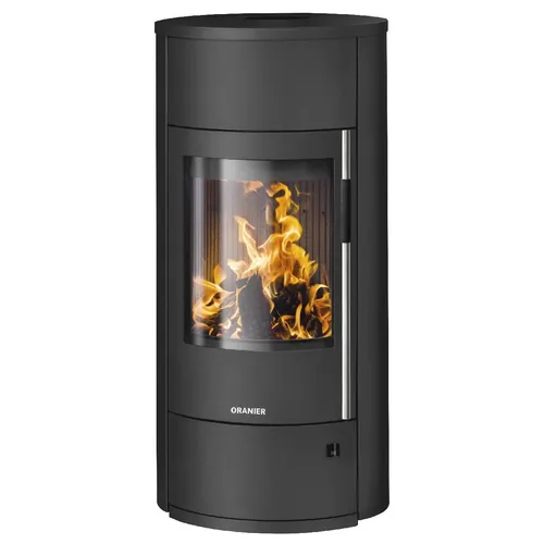 Oranier Kaminofen Polar Neo Vantage W+ 6,5 kW - Kaminofen in Stahl Schwarz mit separatem Speicherstein W+ für effiziente Wärme und langanhaltenden Komfort.