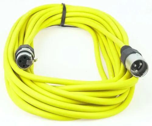 m PACCS Mikrofonkabel OFC Gelb Symmetrisch XLR to XLR, 3 pol polig DMX Kabel 10