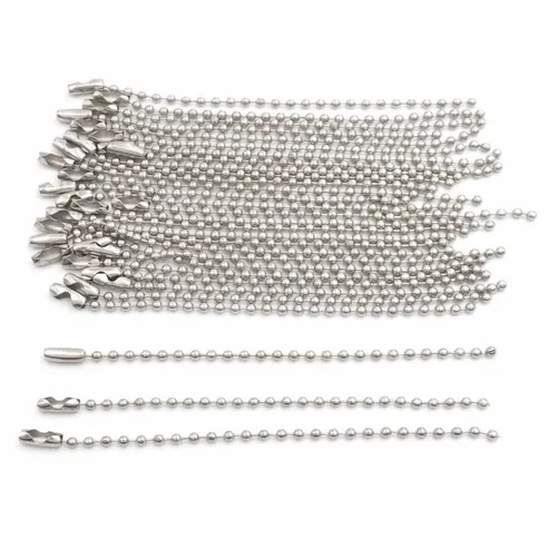 kurze Kugelketten mit Verschluss, 10 cm lang platinfarben 30