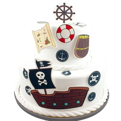 Fondant Kuchen-Tattoo - Pirat von Tortenbilddruckerei
