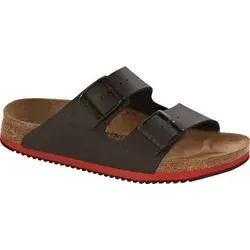 BIRKENSTOCK Sandale Arizona Super Grip Gr.42 schwarz - Wanderschuhe mit rutschhemmender Gummilaufsohle und anatomisch geformtem Kork-Latex-Fußbett für optimalen Komfort und Sicherheit nach DIN EN ISO 20347.