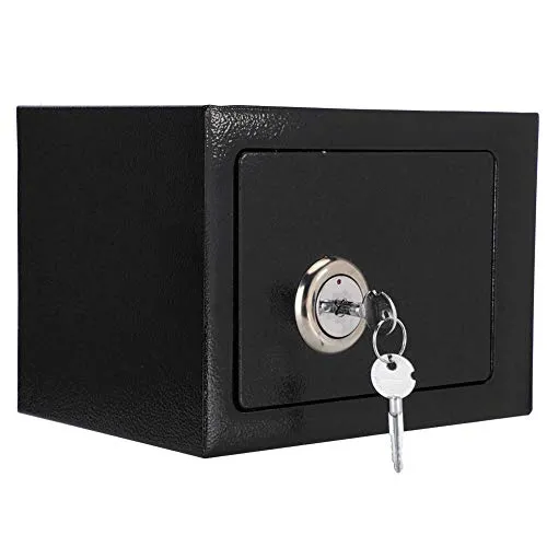 mit Schlüssel, Mini Wandtresor Safe Möbeltresor Schwarz Haltbar Stark Hohe Sicherheit Stahlsicherheitsbox für Home Office
