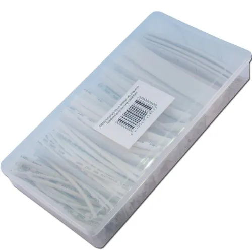 world-trading-net - Schrumpfschlauch-Sortiment, 100-teilig, Farbe weiß, verschiedene Durchmesser, Länge je 10cm